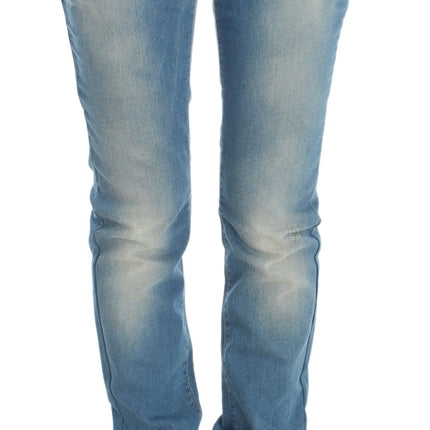 John Galliano Blue Wash Cotton Blend Slim Fit Jeans