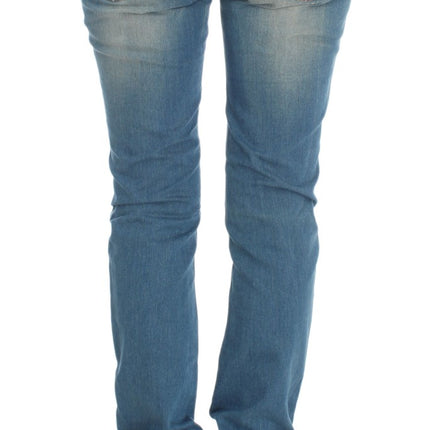 John Galliano Blue Wash Cotton Blend Slim Fit Jeans