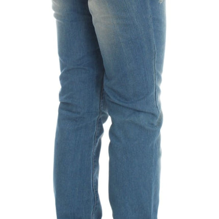 John Galliano Blue Wash Cotton Blend Slim Fit Jeans