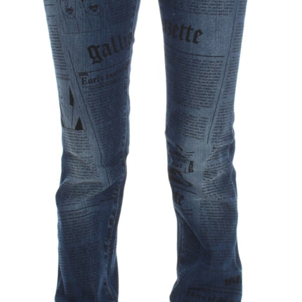 John Galliano Blue Wash Cotton Blend Slim Fit Bootcut Jeans