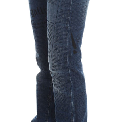 John Galliano Blue Wash Cotton Blend Slim Fit Bootcut Jeans