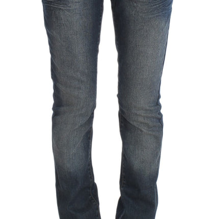 John Galliano Blue Wash Cotton Blend Slim Fit Jeans
