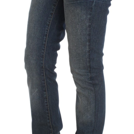 John Galliano Blue Wash Cotton Blend Slim Fit Jeans