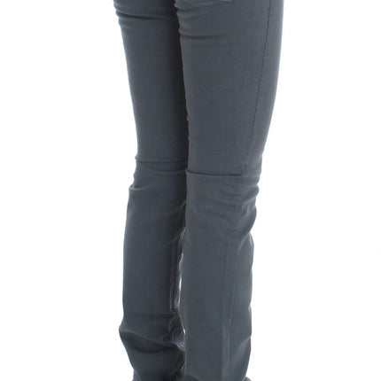 John Galliano Blue Cotton Blend Slim Fit High Waist Jeans