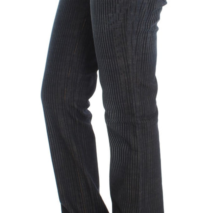 John Galliano Blue Wash Cotton Blend Slim Fit Bootcut Jeans