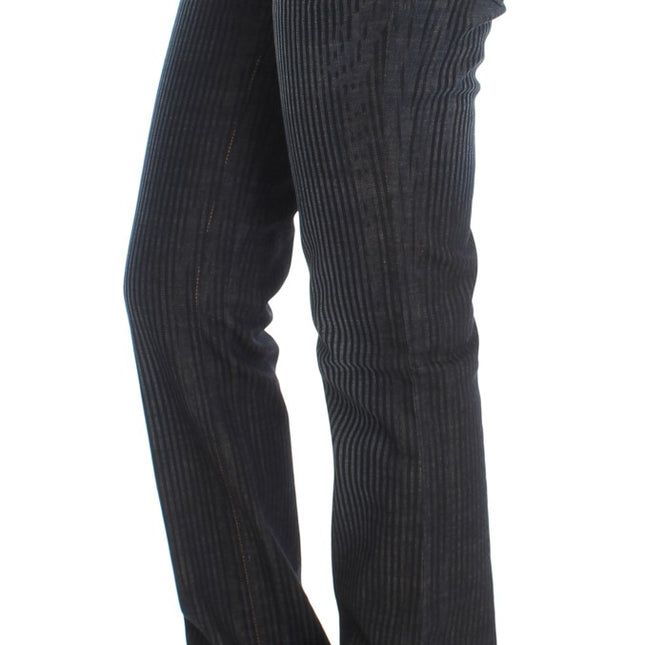 John Galliano Blue Wash Cotton Blend Slim Fit Bootcut Jeans