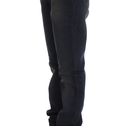 John Galliano Blue Wash Cotton Blend Boyfriend Fit Jeans