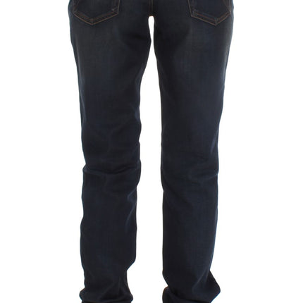 John Galliano Blue Wash Cotton Blend Boyfriend Fit Jeans