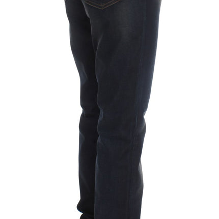 John Galliano Blue Wash Cotton Blend Boyfriend Fit Jeans