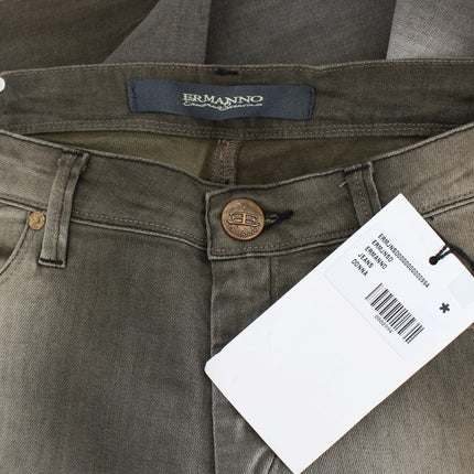 Ermanno Scervino Gray Cotton Blend Loose Fit Boyfriend Jeans