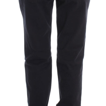 Ermanno Scervino Blue Cotton Blend Casual Fit Pants