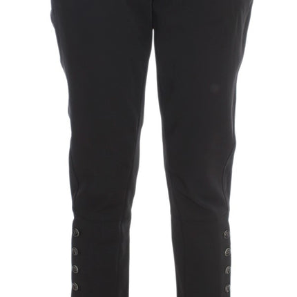 Ermanno Scervino Black Cotton Blend Capri Cropped Pants