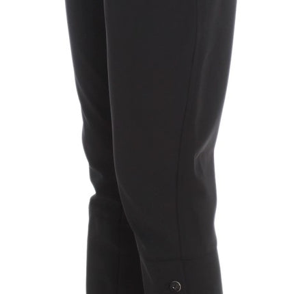 Ermanno Scervino Black Cotton Blend Capri Cropped Pants