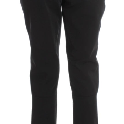 Ermanno Scervino Black Cotton Blend Capri Cropped Pants
