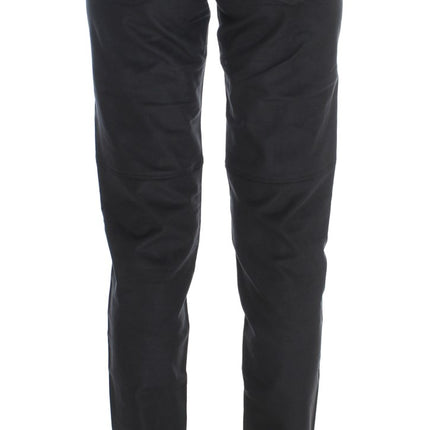 Ermanno Scervino Black Cotton Blend Regular Fit Pants
