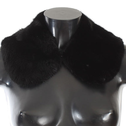 Dolce & Gabbana Black Mink Fur Shoulder Collar Scarf