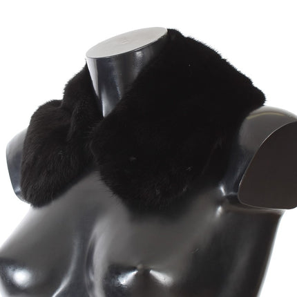 Dolce & Gabbana Black Mink Fur Shoulder Collar Scarf