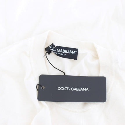 Dolce & Gabbana White 100% Cashmere Sweater