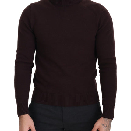 Dolce & Gabbana Brown Wool Turtle Neck Pullover Sweater