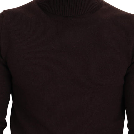 Dolce & Gabbana Brown Wool Turtle Neck Pullover Sweater