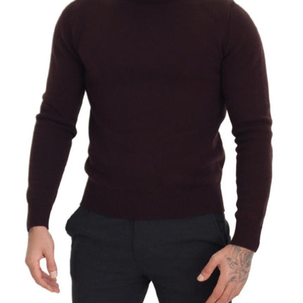 Dolce & Gabbana Brown Wool Turtle Neck Pullover Sweater
