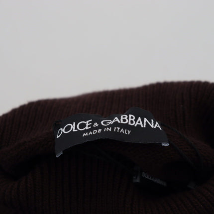 Dolce & Gabbana Brown Wool Turtle Neck Pullover Sweater