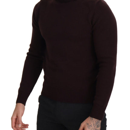 Dolce & Gabbana Brown Wool Turtle Neck Pullover Sweater