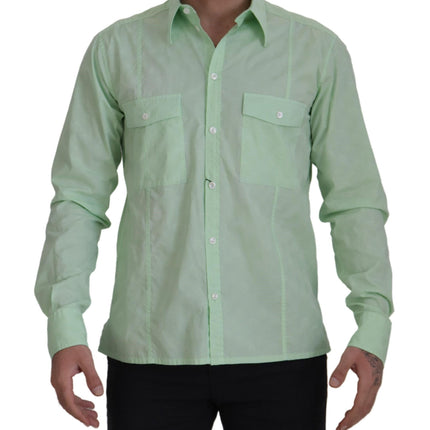 Dolce & Gabbana Mint Green Long Sleeves Button Down Shirt