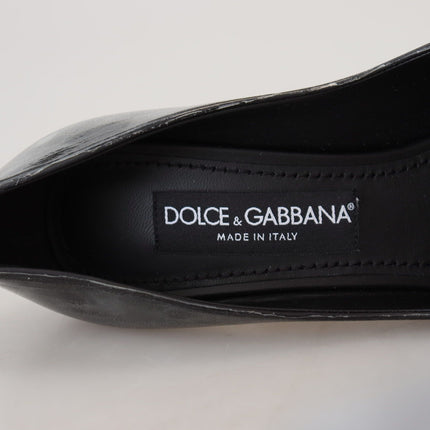Dolce & Gabbana Black Leather Heels Pumps Plastic Wrapped Shoes