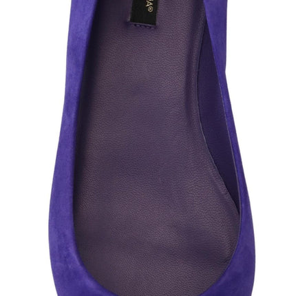 Dolce & Gabbana Purple Suede Crystals Loafers Flats Shoes