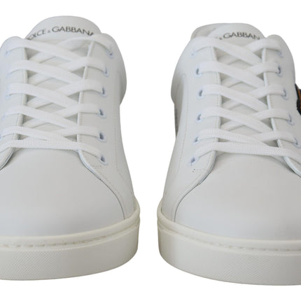Dolce & Gabbana White Leather DG Logo Casual Sneakers Shoes