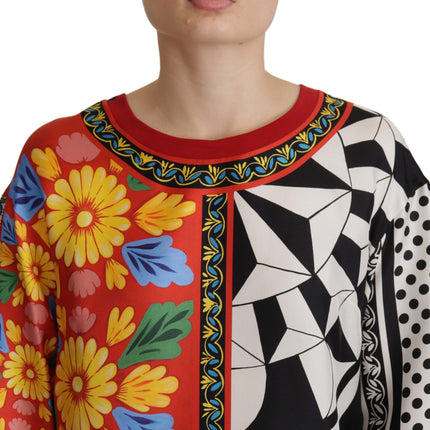 Dolce & Gabbana Multicolor Printed Baroque Loose Long Sleeve