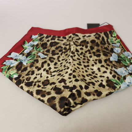 Dolce & Gabbana Multicolor Leopard Flora Printed Mid Waist Trouser Pants