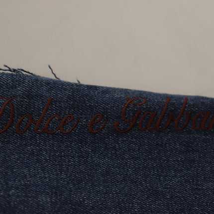 Dolce & Gabbana Multicolor Patchwork DG Fashion Wide Leg Denim Pant
