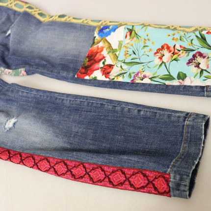 Dolce & Gabbana Blue Patchwork High Waist Denim Jeans