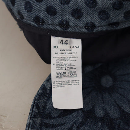 Dolce & Gabbana Blue Floral High Waist Skinny Denim Jeans