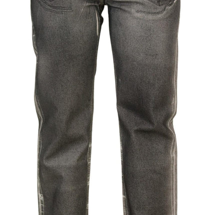 Dolce & Gabbana Grey Washed High Waist Denim Pants Cotton Jeans