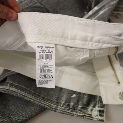 Dolce & Gabbana Grey Washed High Waist Denim Pants Cotton Jeans
