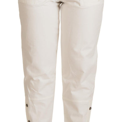 Dolce & Gabbana White High Waist Tapered Women Cotton Pants