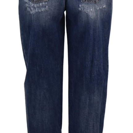 Dolce & Gabbana Blue Washed High Waist Loose Fit Pants
