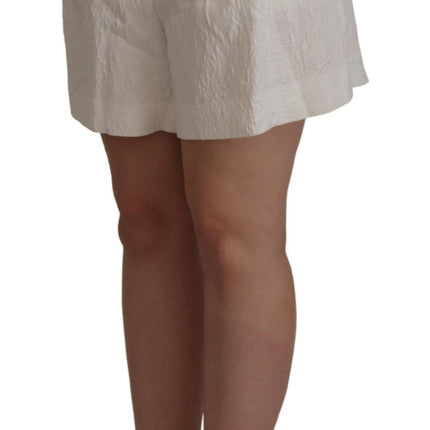 Dolce & Gabbana White High Waist Culotte Cotton Shorts