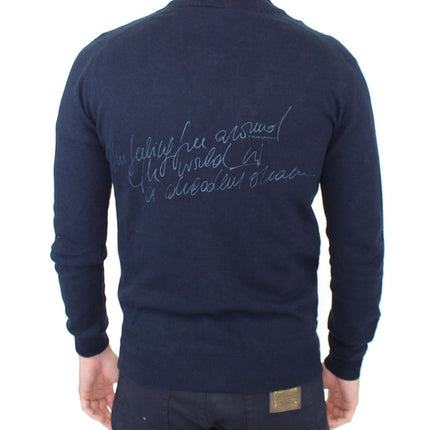 Ermanno Scervino Blue Wool Cashmere Cardigan Pullover Sweater