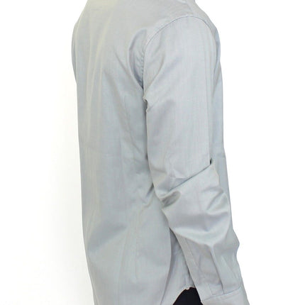 Ermanno Scervino Gray Cotton Long Sleeve Casual Shirt Top