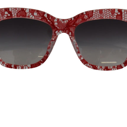 Dolce & Gabbana Red Lace Acetate Rectangle Shades  DG4231F  Sunglasses