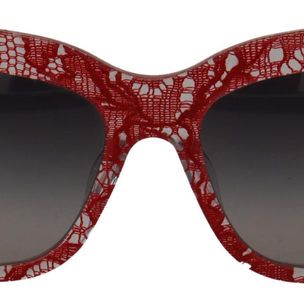 Dolce & Gabbana Red Lace Acetate Rectangle Shades  DG4231F  Sunglasses