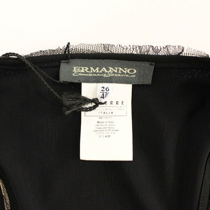 Ermanno Scervino Black Lace Lined Stretch Mini Dress