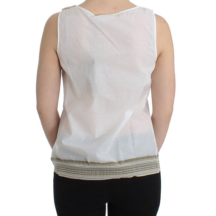 Ermanno Scervino White Top Blouse Tank Shirt Sleeveless