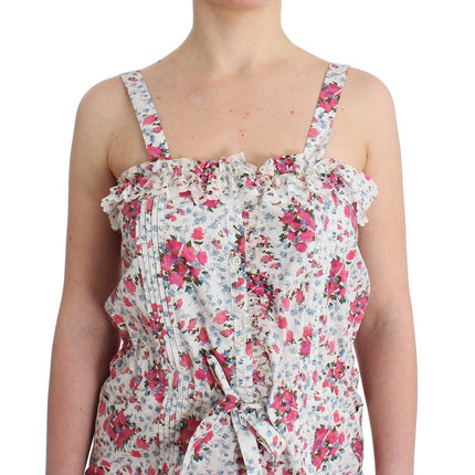 Ermanno Scervino Beachwear Pink Floral Beach Mini Dress Short