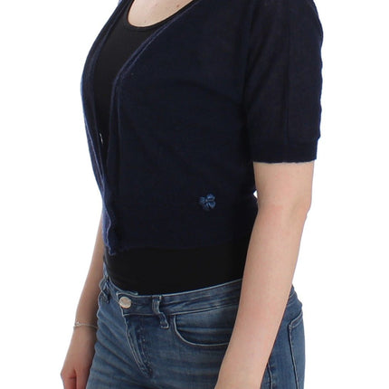 Ermanno Scervino Knit Blue Wool Sweater Cardigan