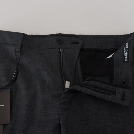 Dolce & Gabbana Gray Checked Cargo Trousers Stretch Pants